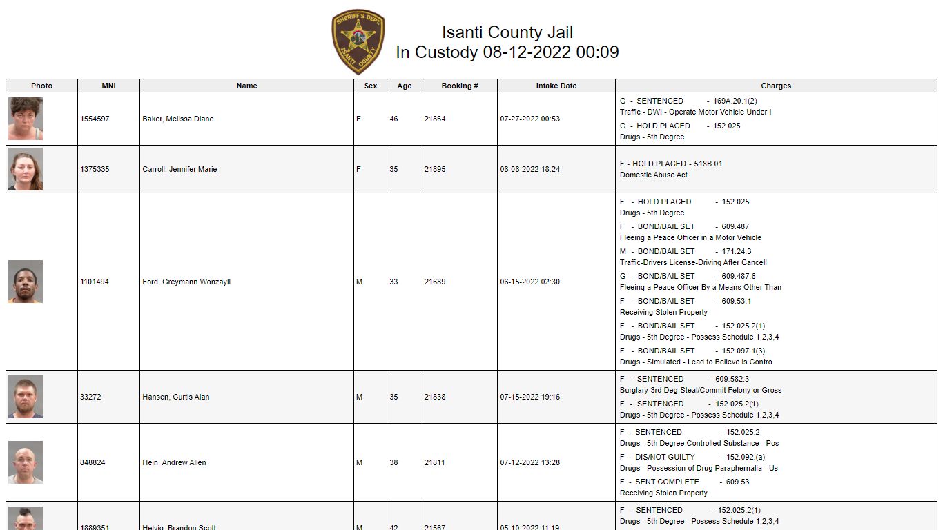 Custody - Isanti County, Minnesota